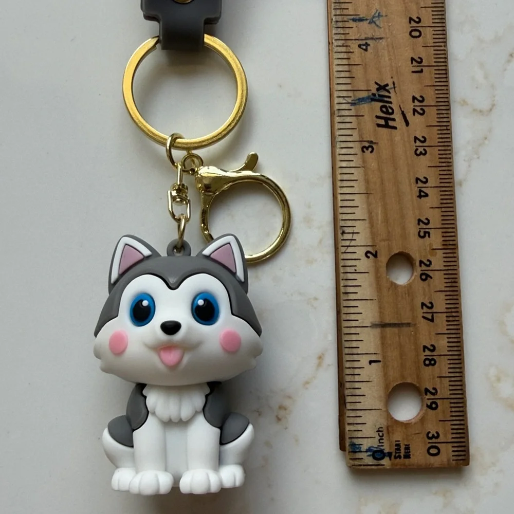 Buddy Gray Husky Keychain Charm for kids backpack, lunchbox, keys